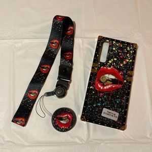 Lips Holding a Bullett FX Stylo 7 Phone Case w/Matching Lanyard, & Kickstand